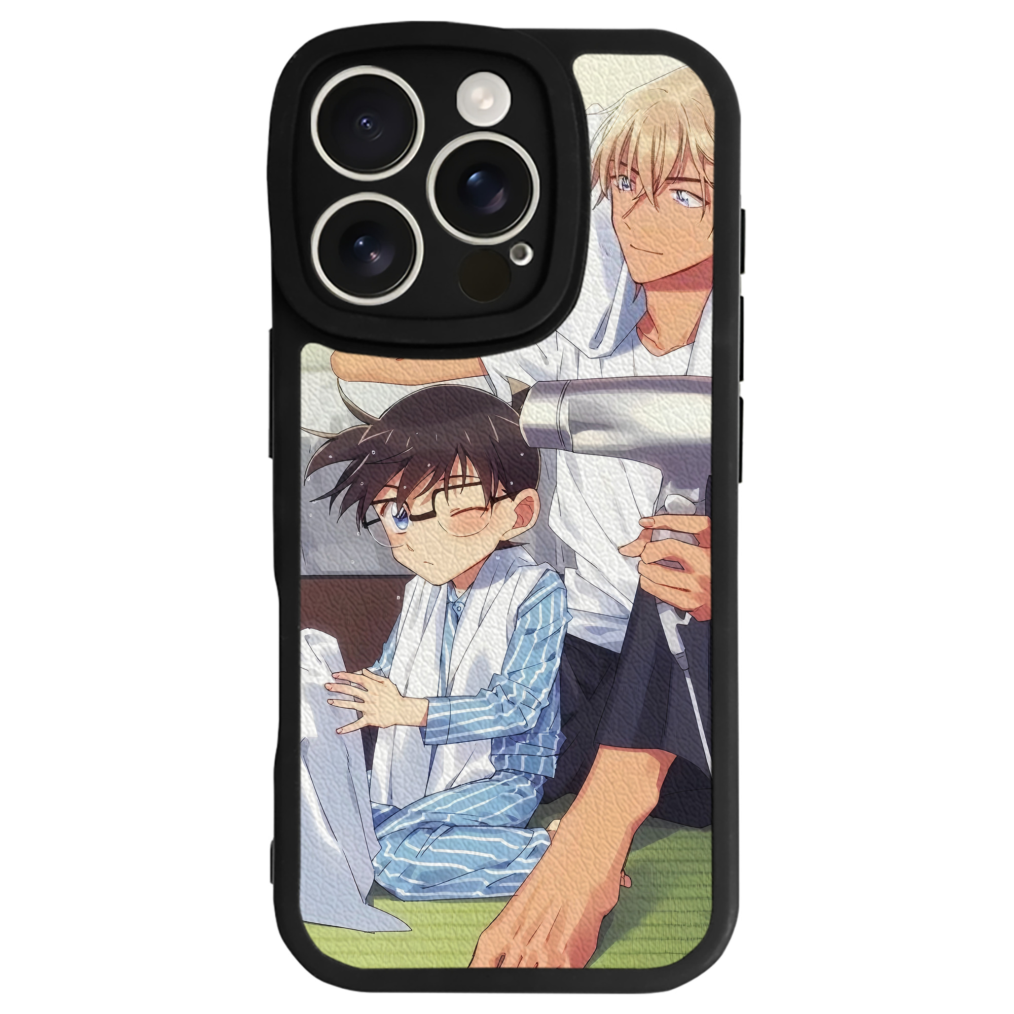 （画像用） 名探偵コナン Detective Conan 【iPhone 16シリーズ対応】シリコンスマホケース（レザー調） 材質：シリコン